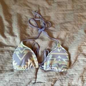 Aerie Multi Color Printed Bikini Swim Top - Size XS